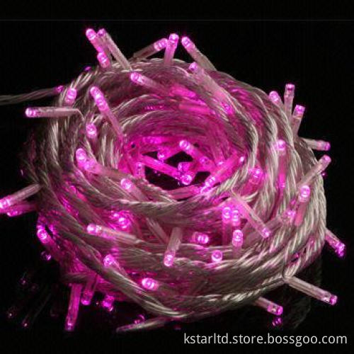 LED Fairy Light with Pink LED and Transparent Cable, 10 Meters Long with 100 LED Per Set